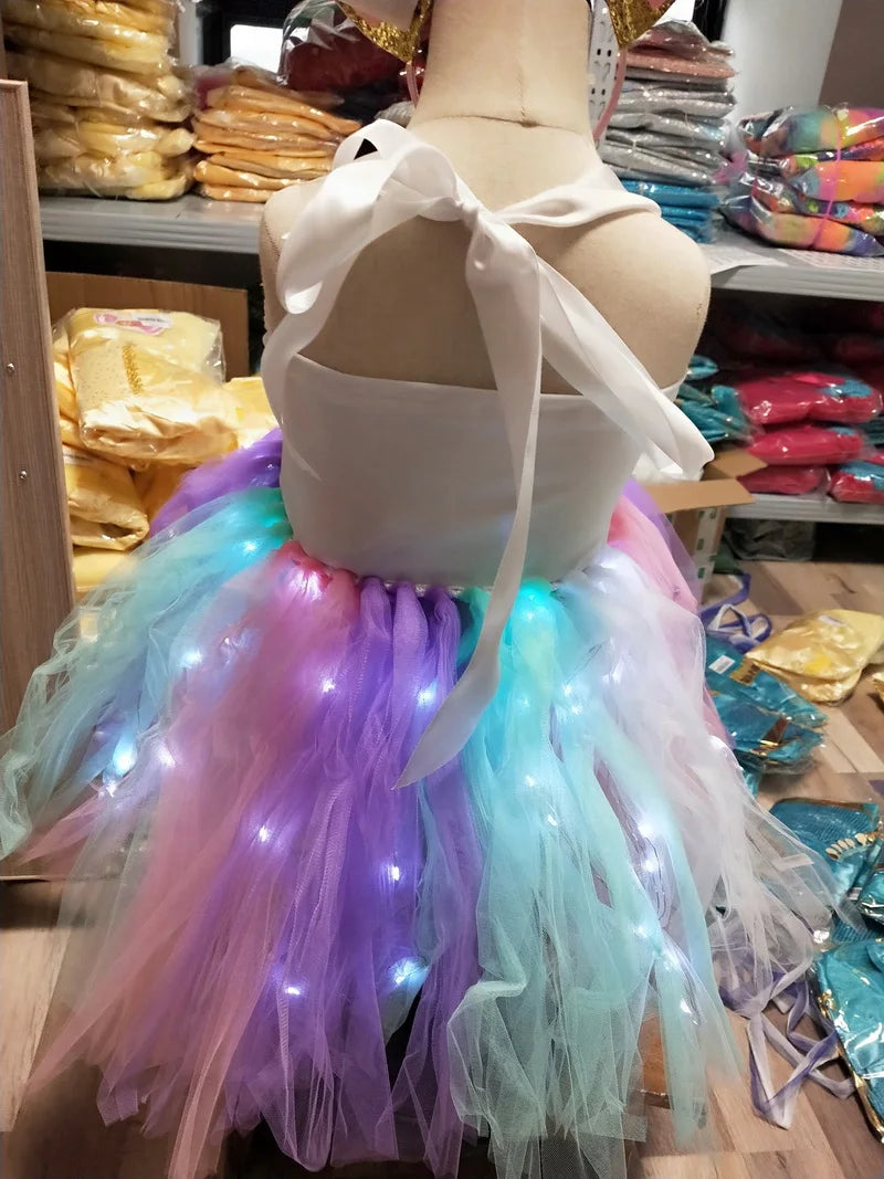 Unicorn Tutu Costume LED Lights Kids