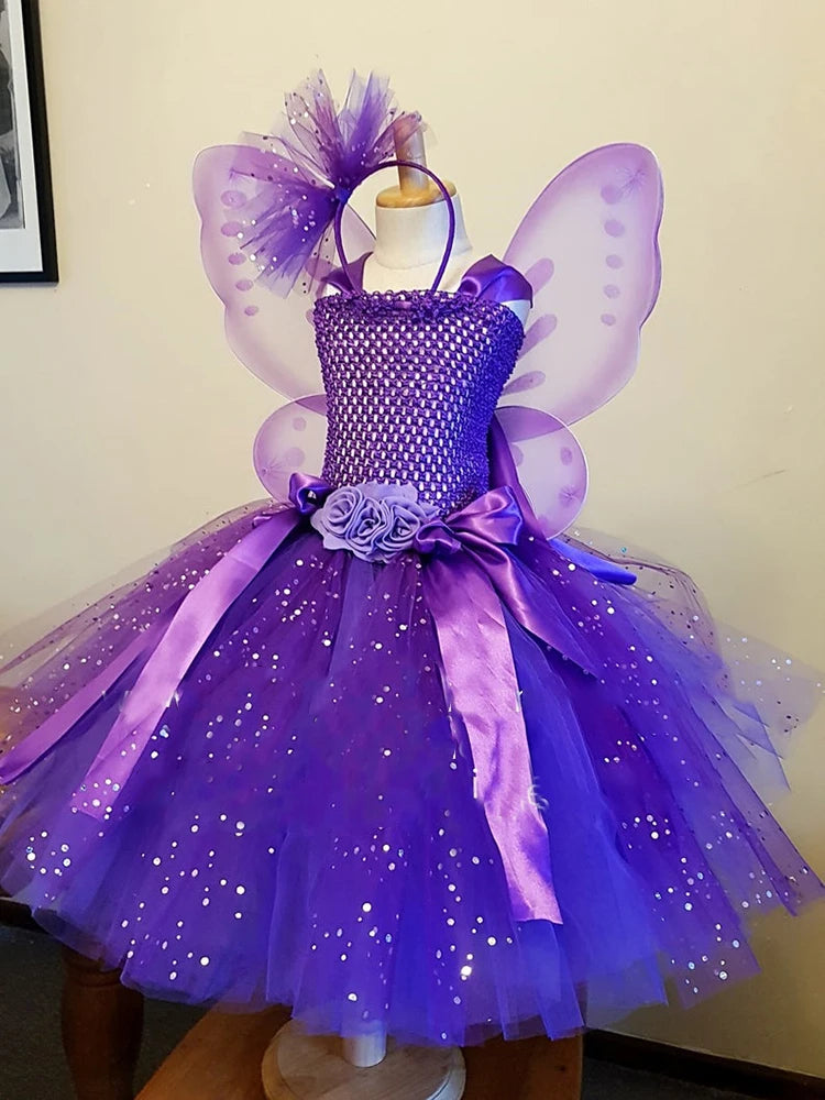 Butterfly Purple Flower Tutu Kids