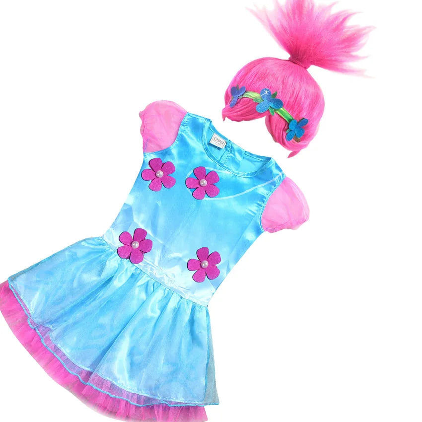 Trolls Poppy Costume with Doll Kids