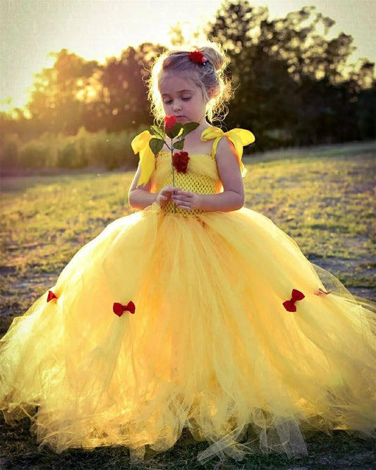 Princess Belle Tutu Dress Kids Crochet  Couture