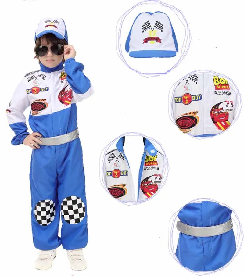 Racecar Driver Costume Kids Lightening Cars