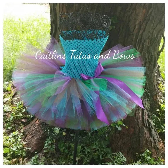 Fairy Tea Party Peacock Garden Fairy Rainbow Tutu Costume Kids