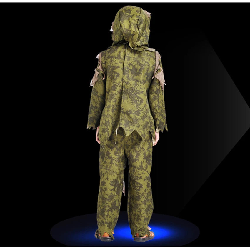 Swamp Monster Halloween Costumes for Kids Ghost Zombie Mask Camouflage