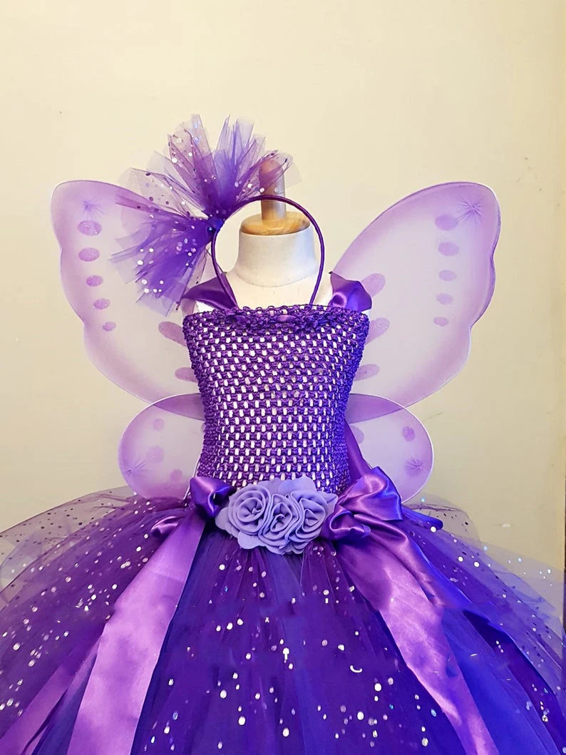 Butterfly Purple Flower Tutu Kids