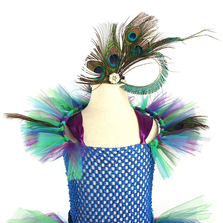 Couture Royal Peacock Tutu Dress Kids