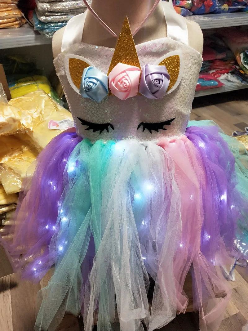 Unicorn Tutu Costume LED Lights Kids