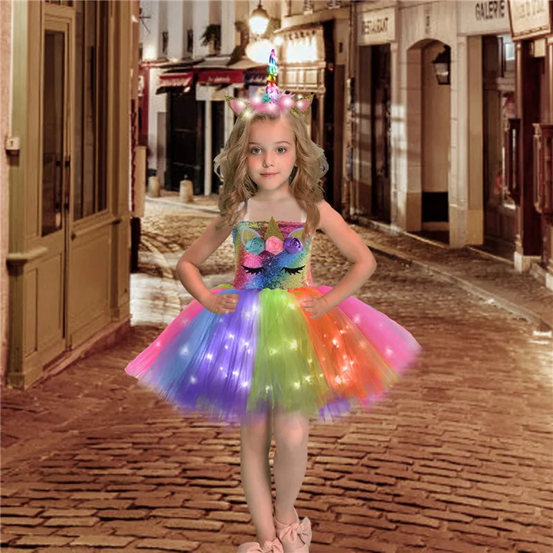 Unicorn Tutu Costume LED Lights Kids