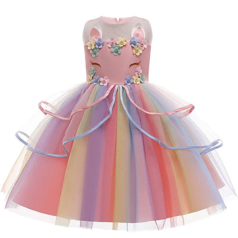 Unicorn Tutu Costume Pastel Rainbow Princess Kids