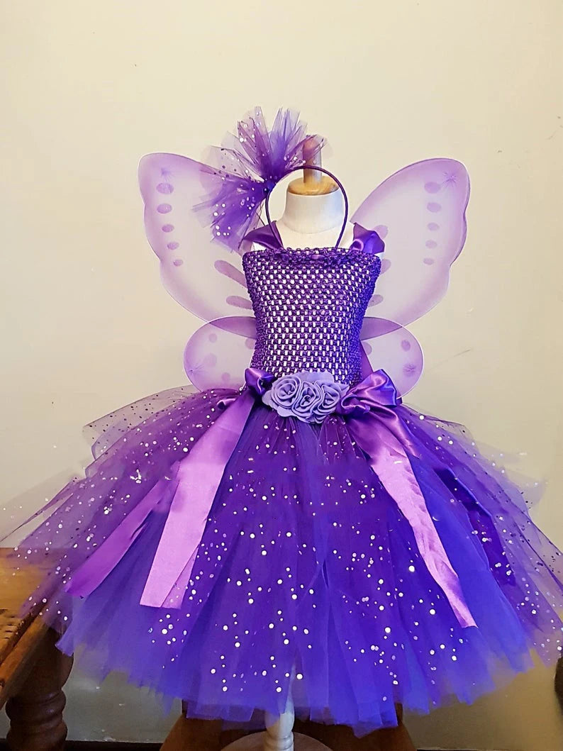 Butterfly Purple Flower Tutu Kids