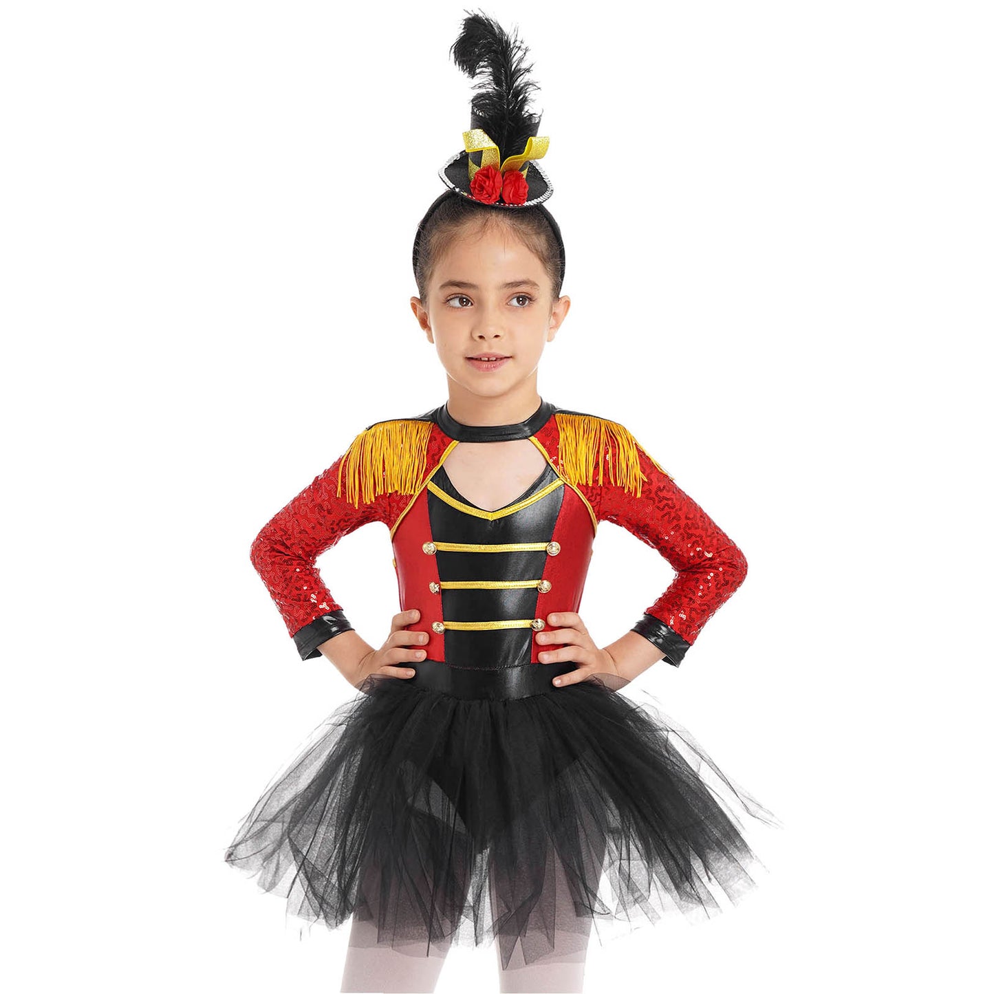 Ringmaster Circus Magician Costumes Sequen Kids