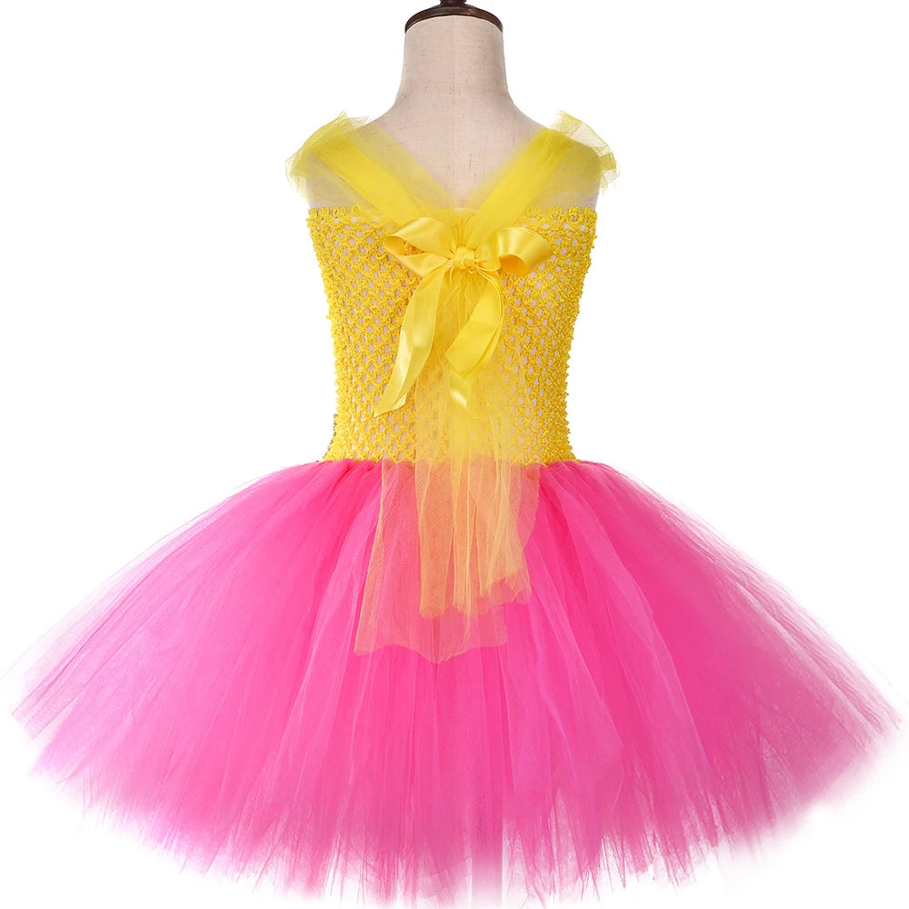 Lol Surprise Costumes for Girls Tutu Dress Costume Glitter Queen Pink Yellow