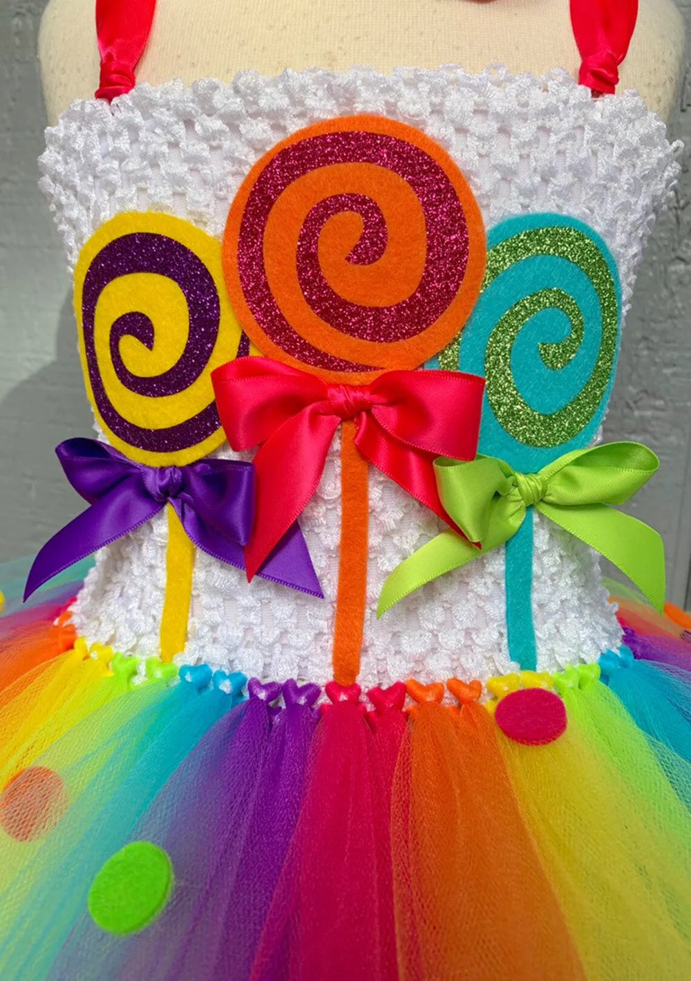 Rainbow Candy Candyland Tutu Lollipop Costume Kids