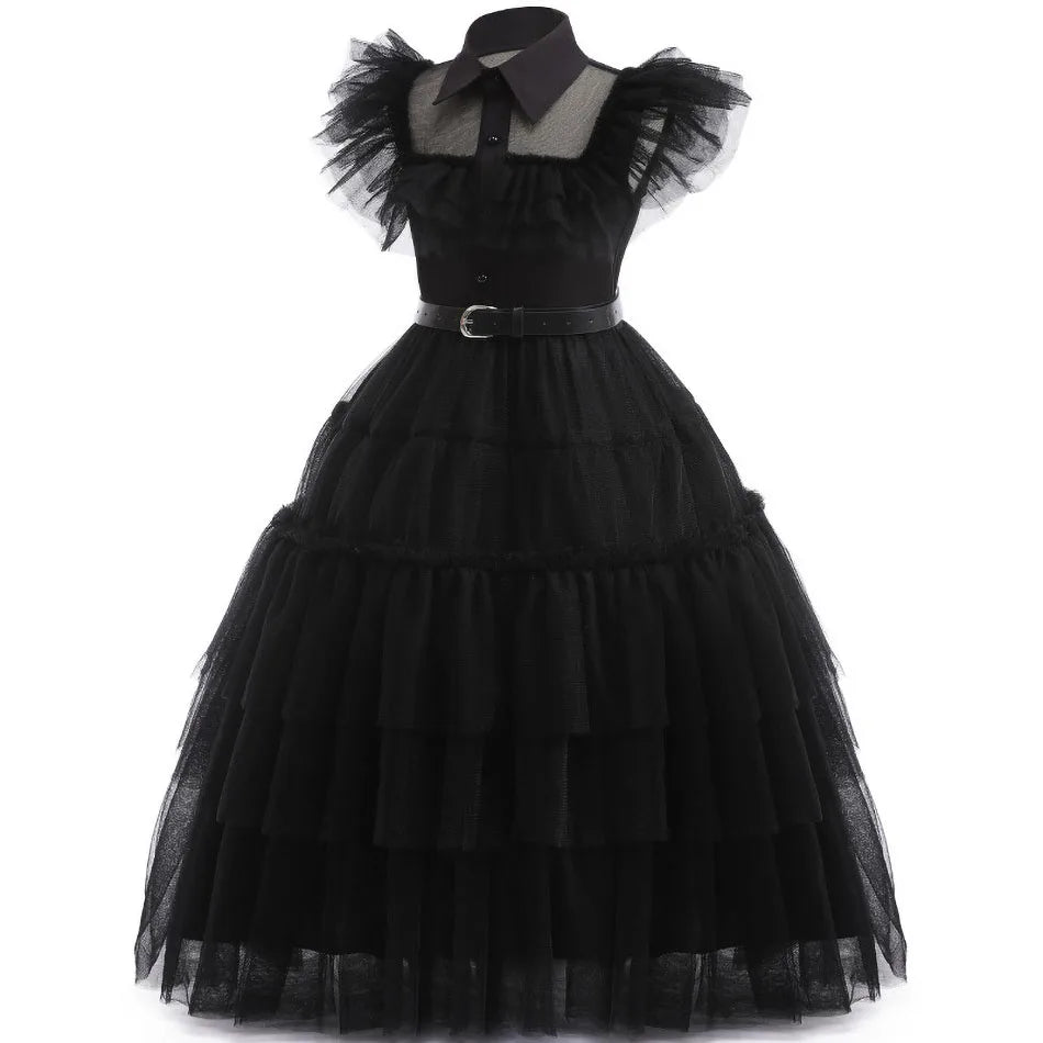 Wednesday Addams Family Black Dress Costume Kids