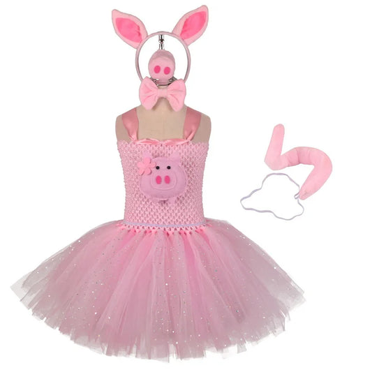 Piglet Tutu Costume Kids Bowtie