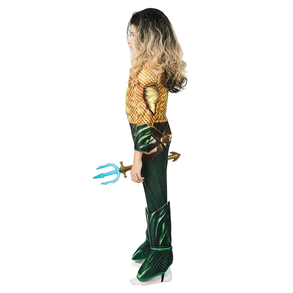 Aquaman Muscle Superhero Costume Kids