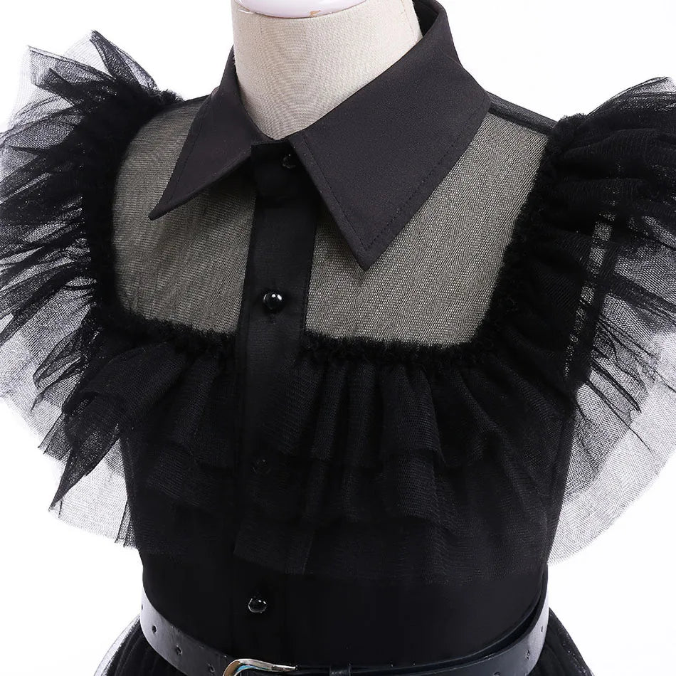 Wednesday Addams Family Black Dress Costume Kids