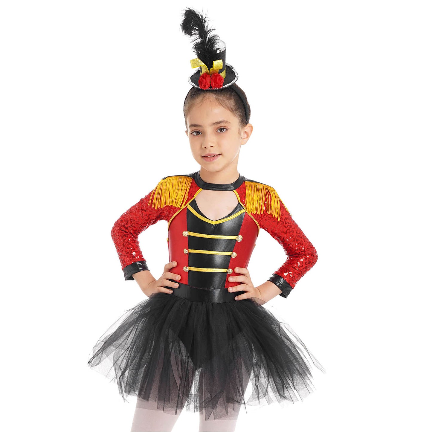 Ringmaster Circus Magician Costumes Sequen Kids