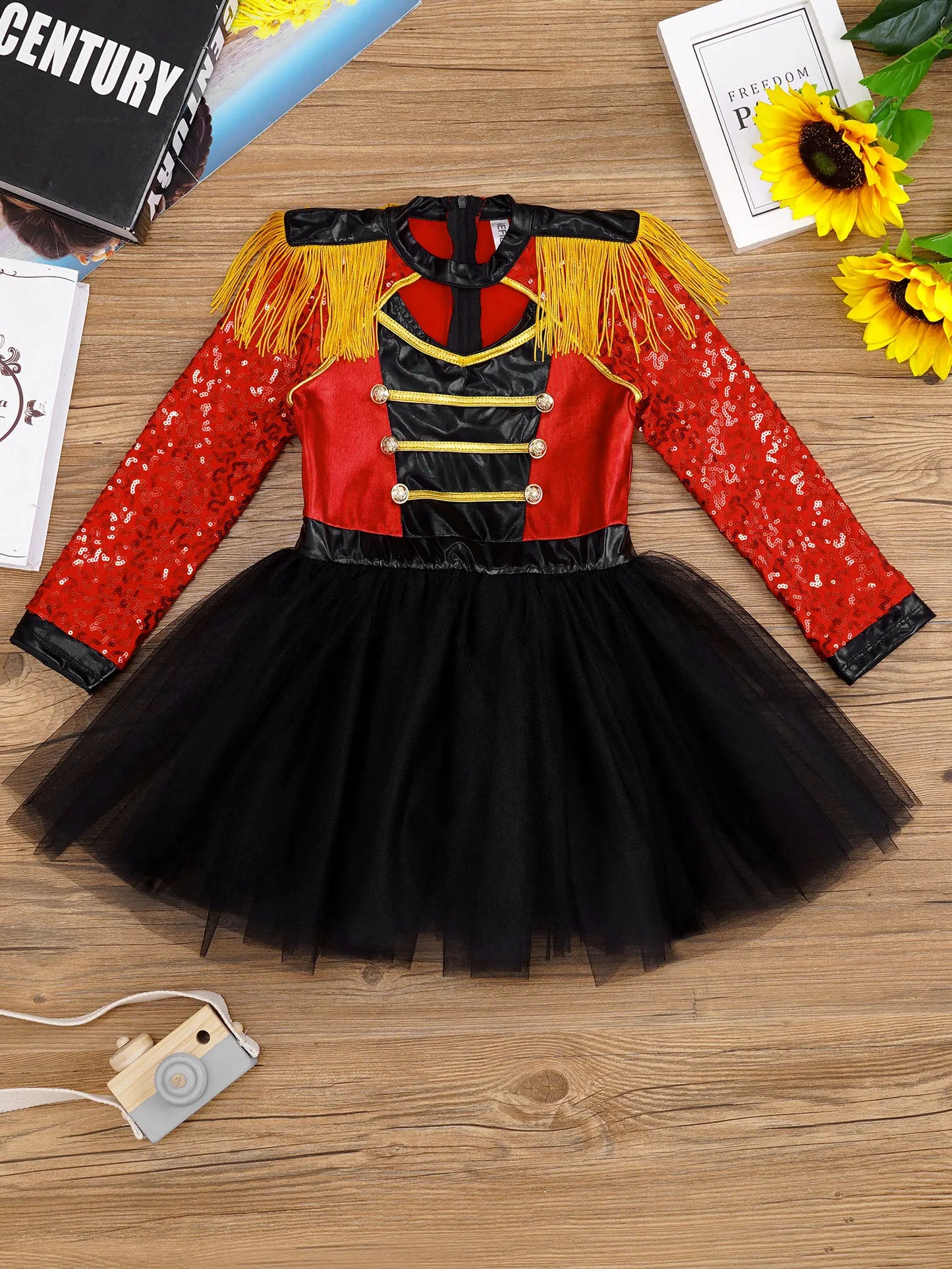 Ringmaster Circus Magician Costumes Sequen Kids