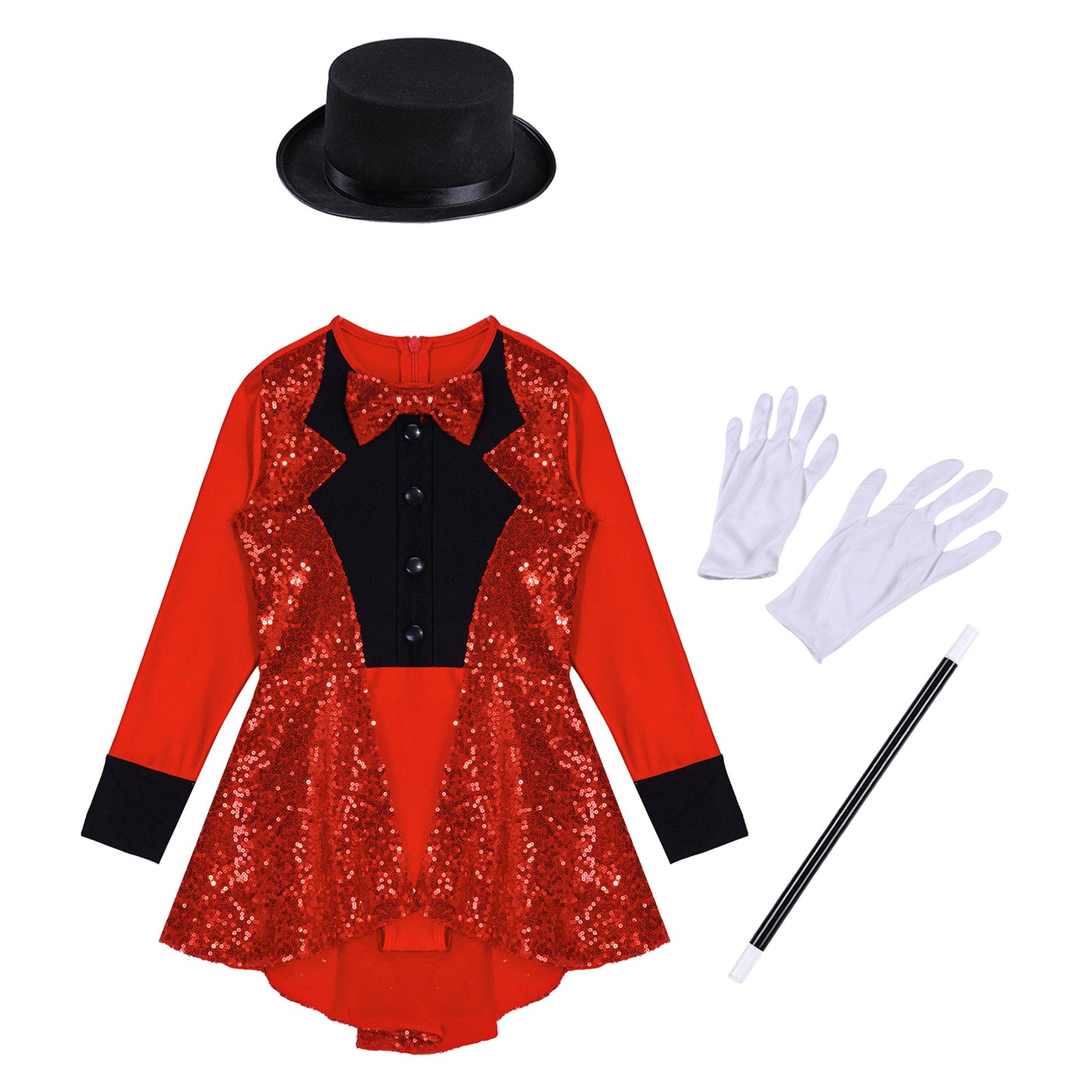 Magician Costume Circus Ring Master Sequin Kids