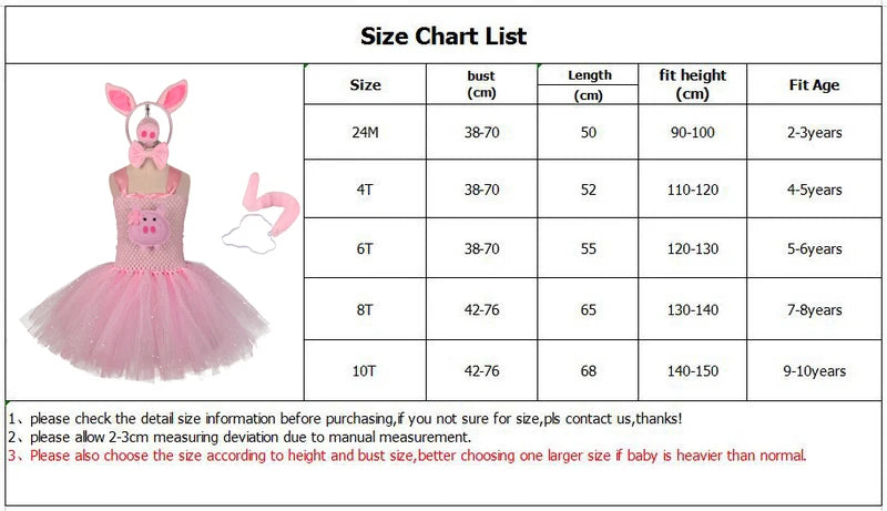 Piglet Tutu Costume Kids Bowtie