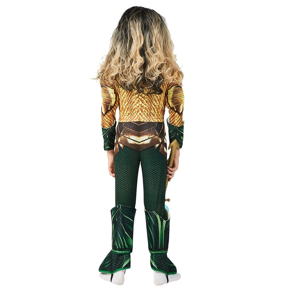 Aquaman Muscle Superhero Costume Kids