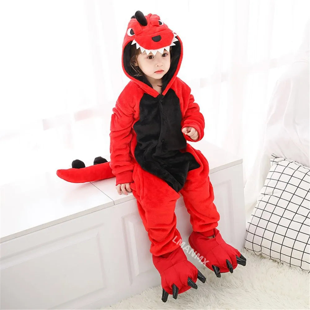 Dinosaur Costume Kids Red Pink