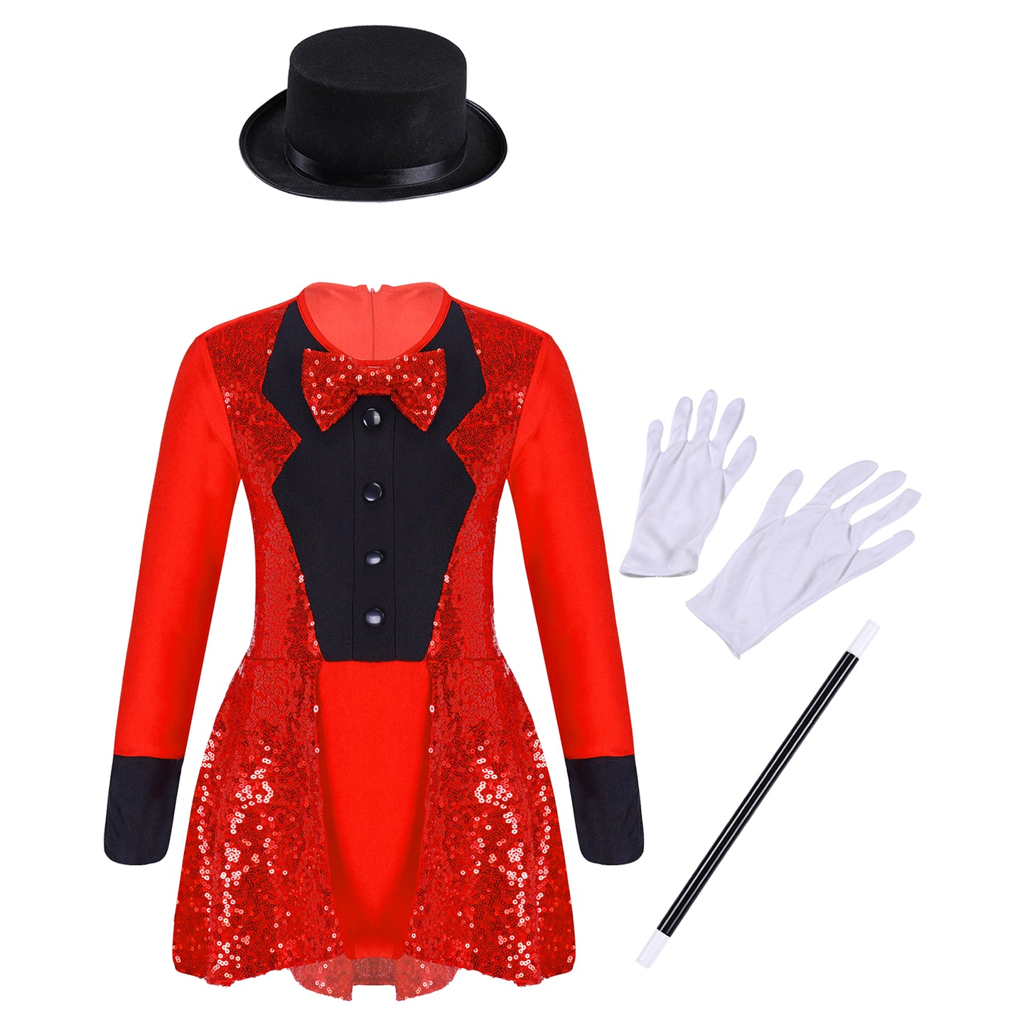 Magician Costume Circus Ring Master Sequin Kids