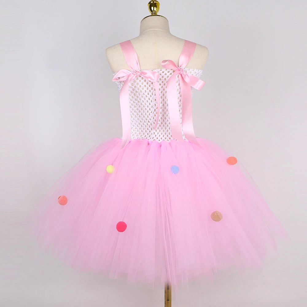 Ice Cream Tutu Dress Costume Kids Pink