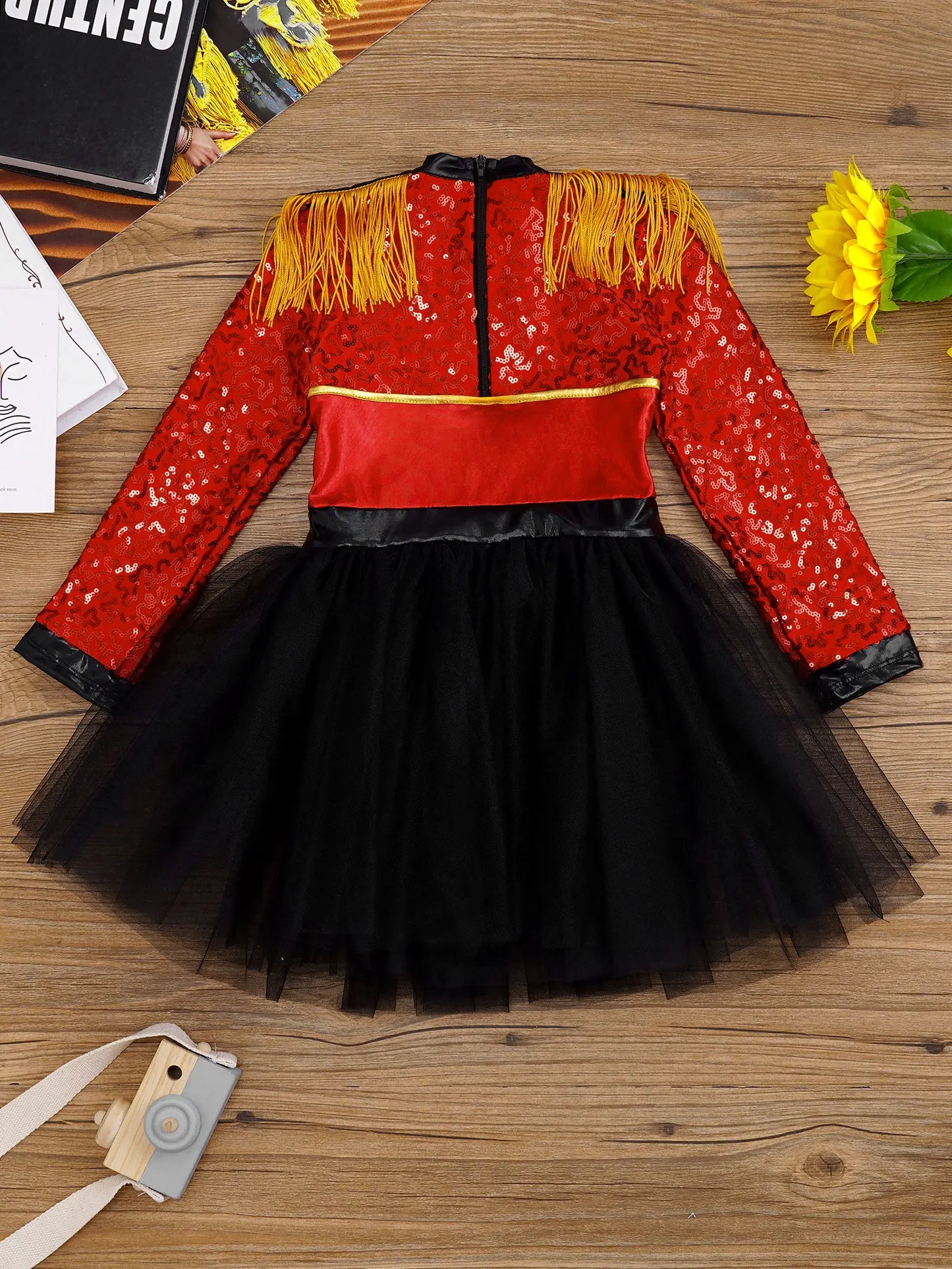 Ringmaster Circus Magician Costumes Sequen Kids