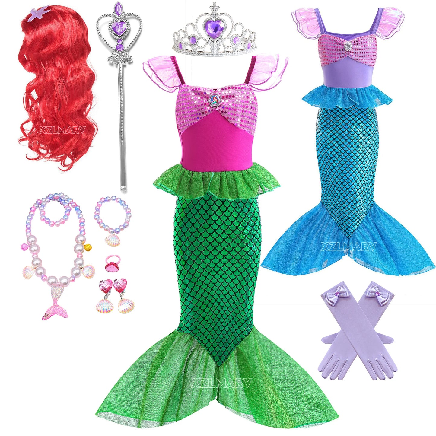 Princess Mermaid Costume Ariel Kids