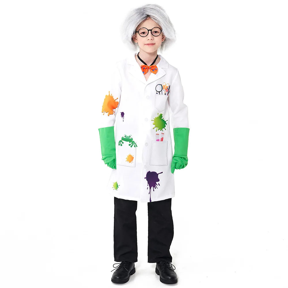 Halloween Kids Cosplay Frankenstein Mad Scientist Costumes