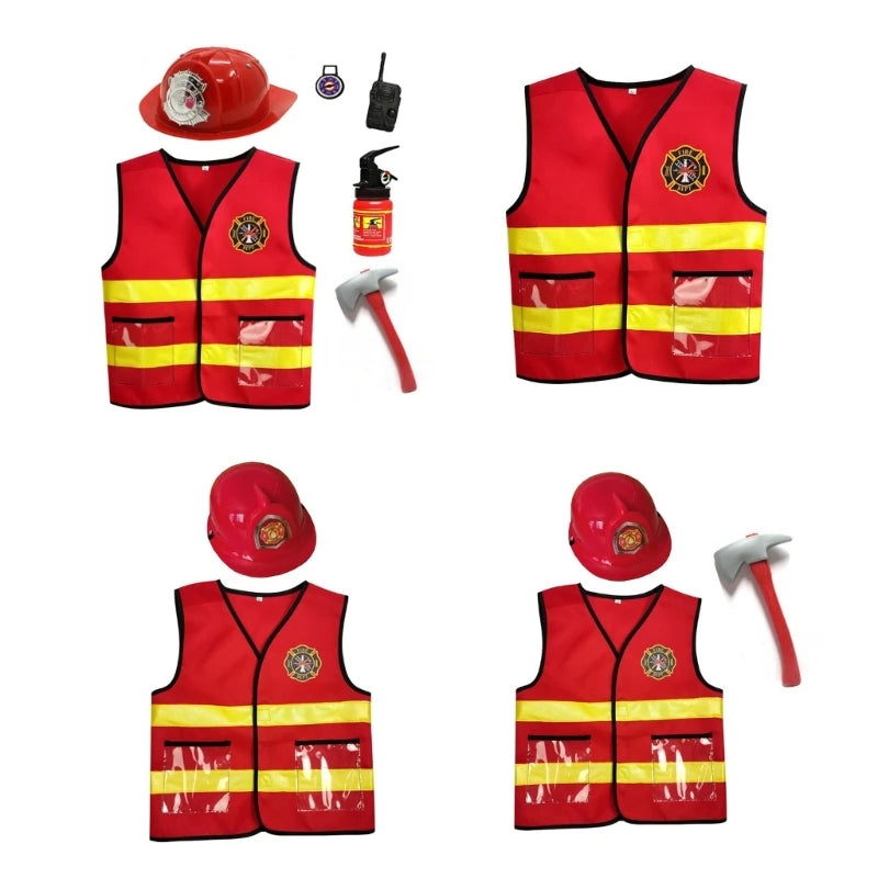 Firefighter Costume Set Kids 6pc