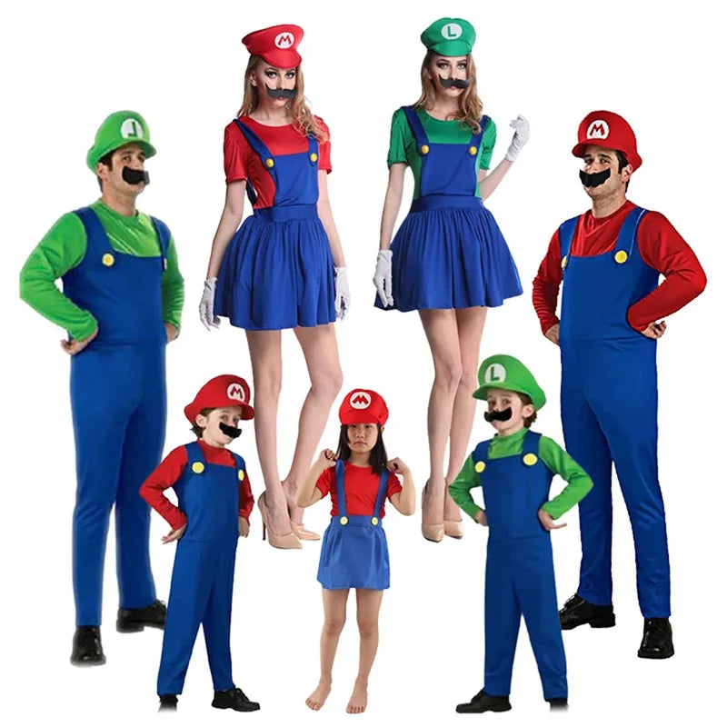 Super Mario Luigi Costume Kids