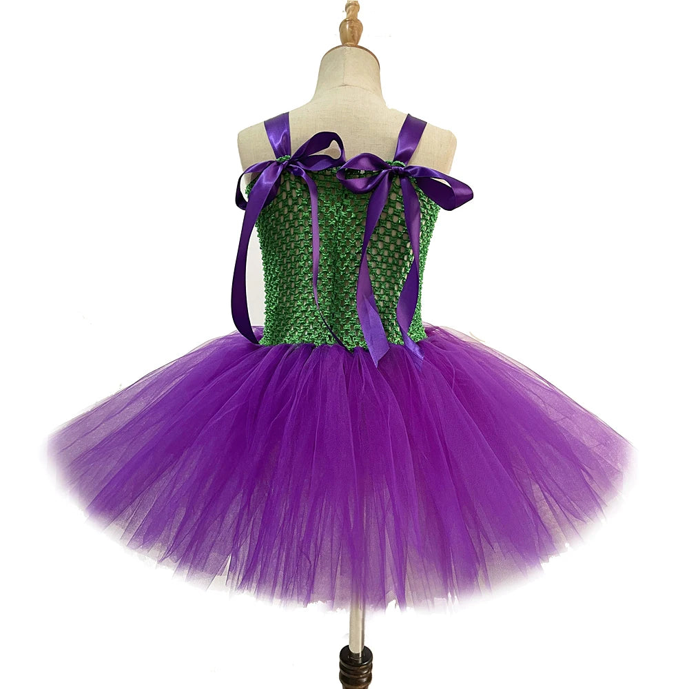 Hulk Tutu Dress Costume Kids Purple Green