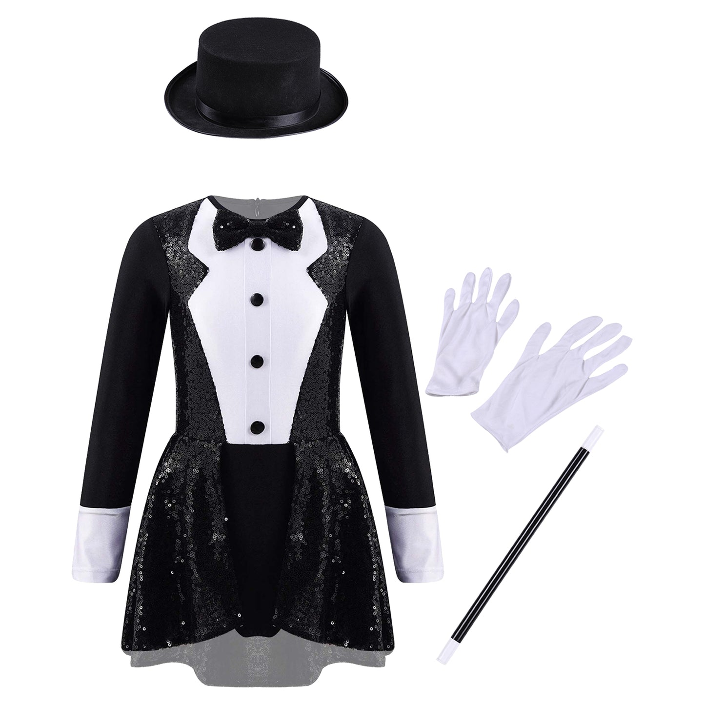 Magician Costume Circus Ring Master Sequin Kids