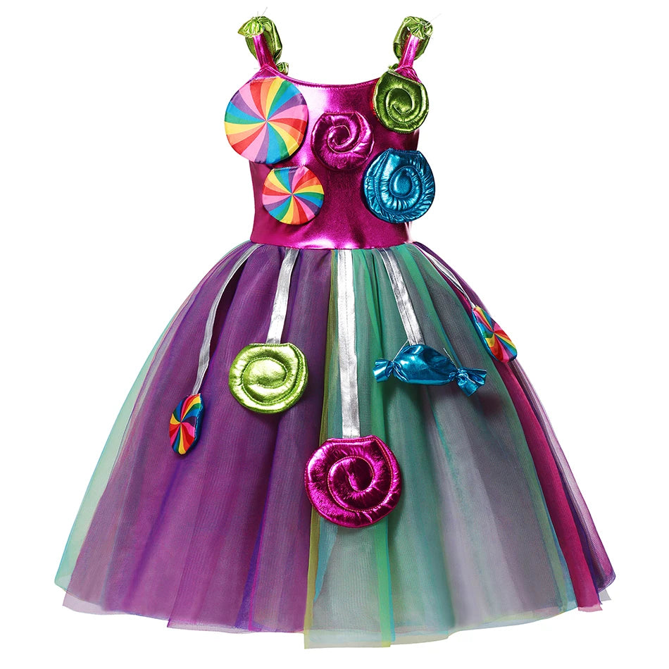 Princess Candy Dress CandyLand lollipop Costume Kids Tutu