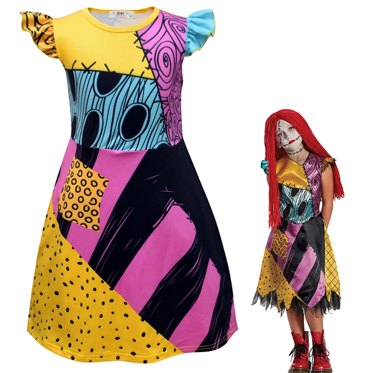 Nightmare Sally Before Christmas Costume Gothic Kids