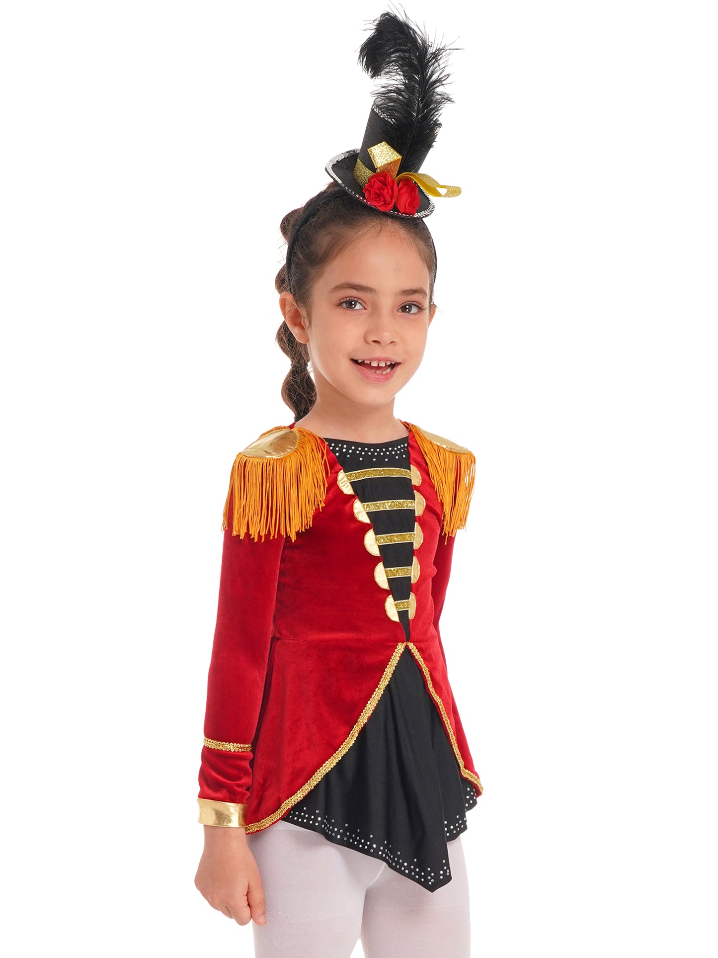 Ringmaster Circus Magician Costumes Sequen Kids