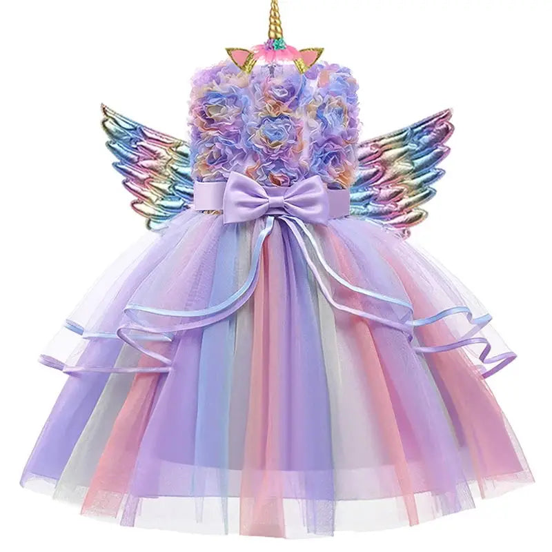 Unicorn Tutu Costume Pastel Rainbow Princess Kids