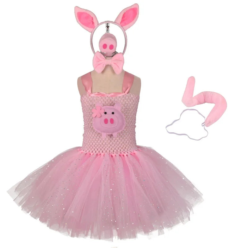 Piglet Tutu Costume Kids Bowtie