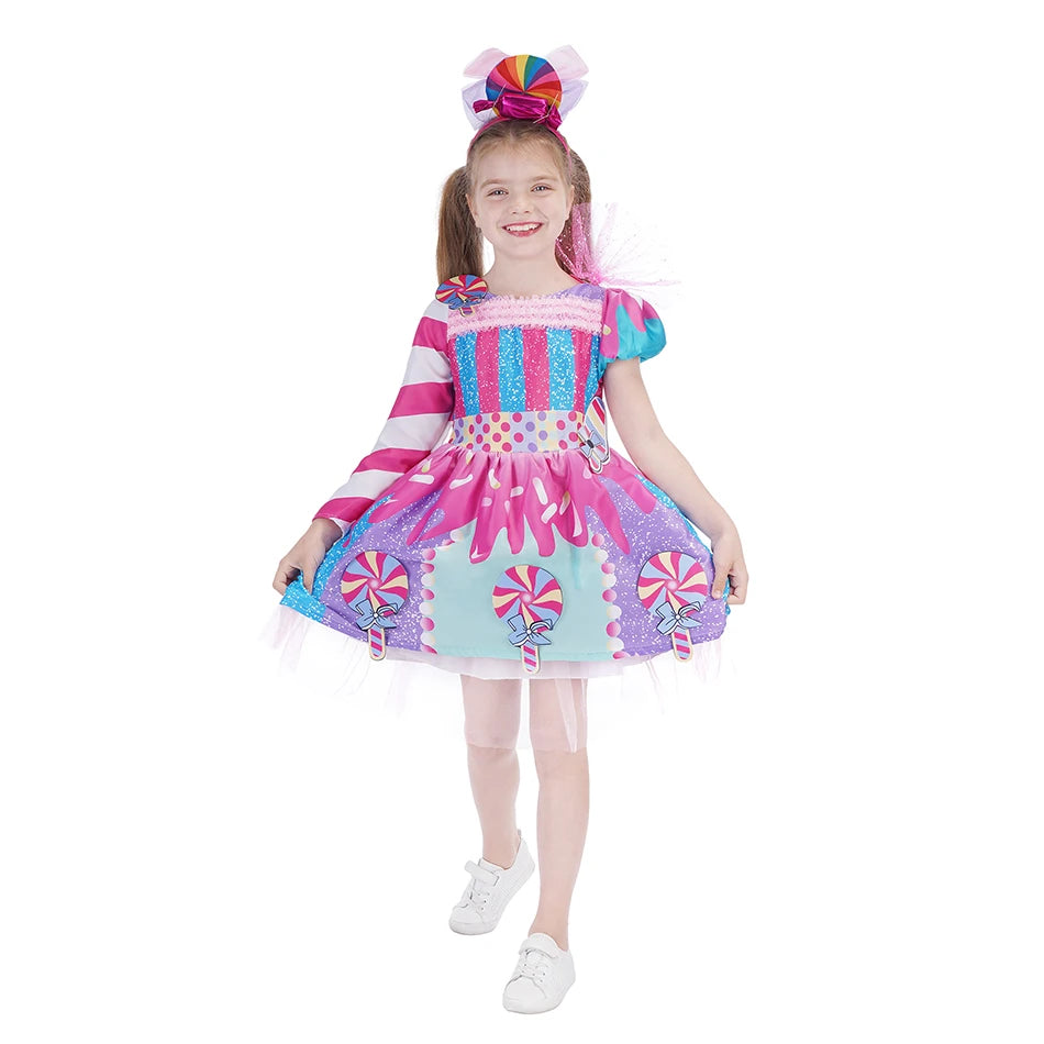 Princess Candy Dress CandyLand lollipop Costume Kids Tutu