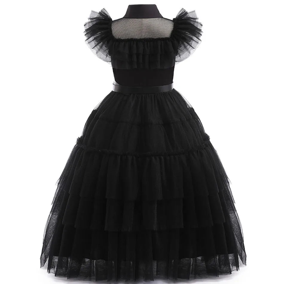 Wednesday Addams Family Black Dress Costume Kids