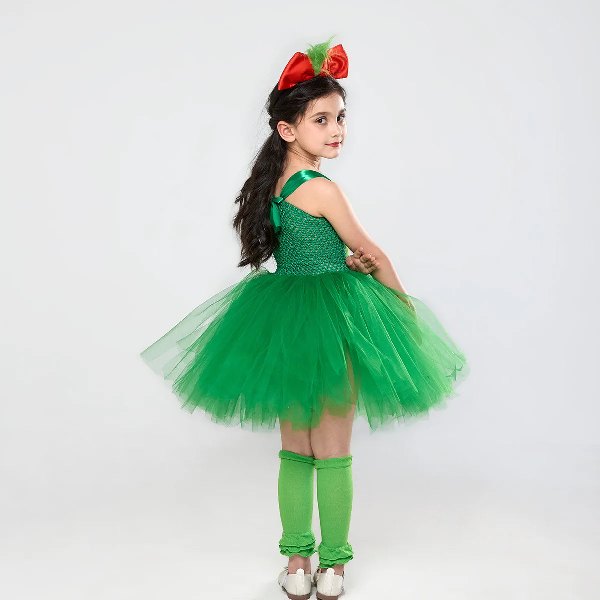 Green Furry Monster Grinch Costume Kids