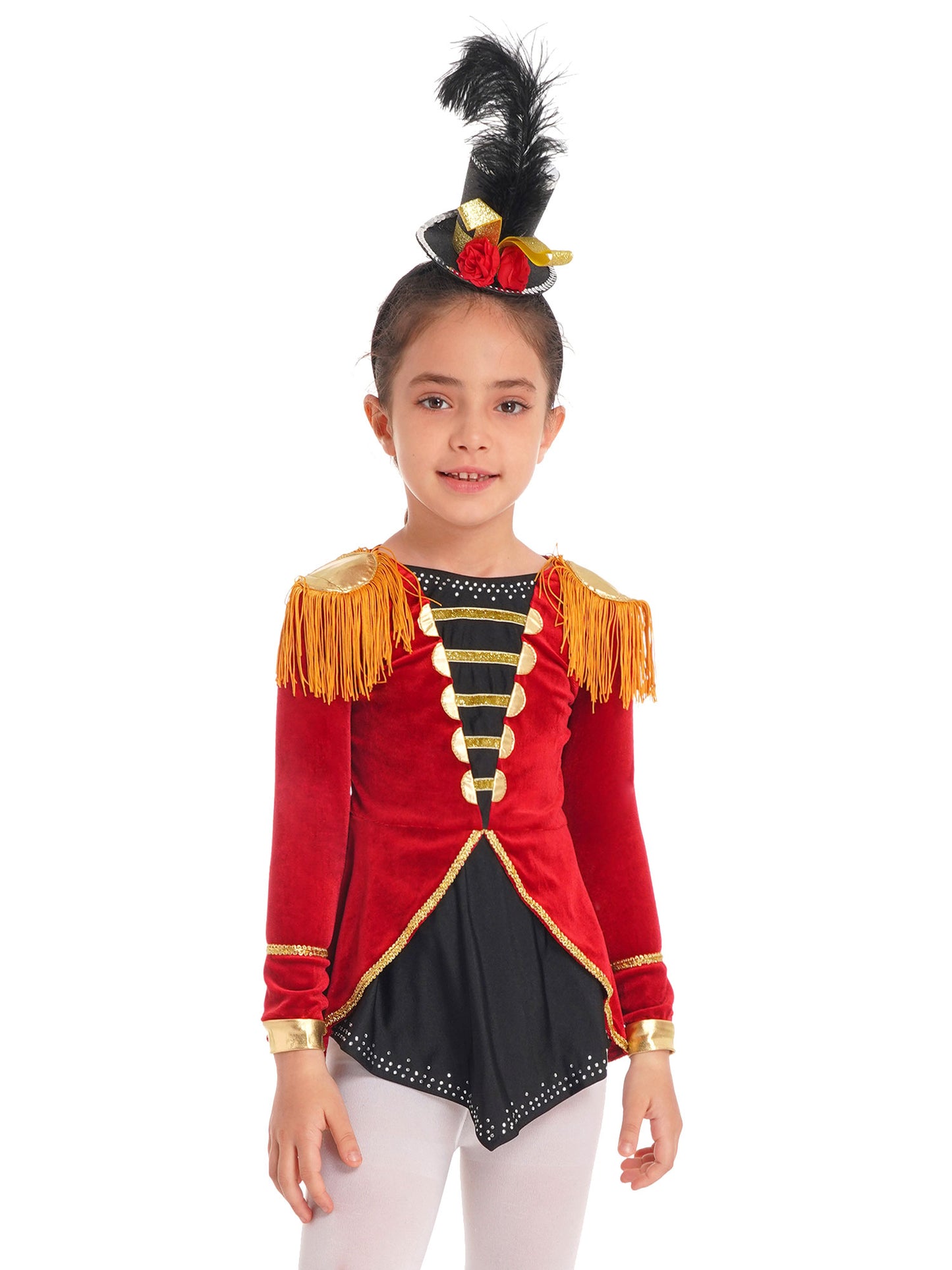 Ringmaster Circus Magician Costumes Sequen Kids