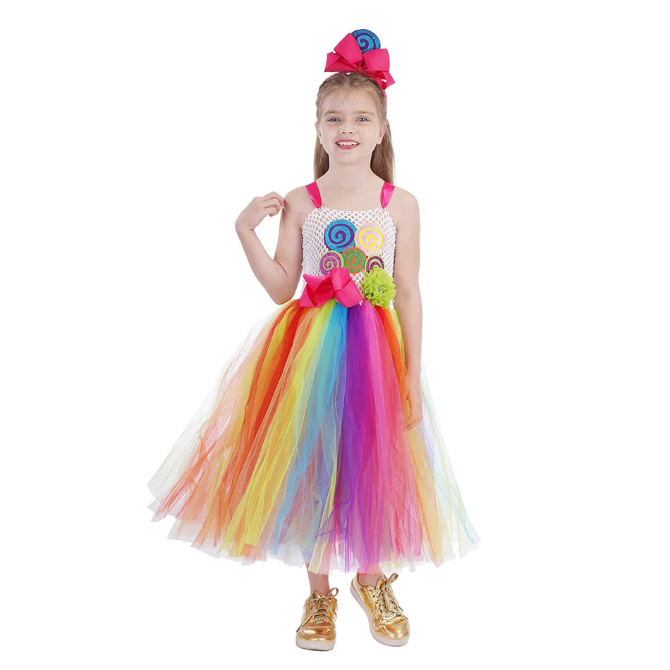 Princess Candy Dress CandyLand lollipop Costume Kids Tutu