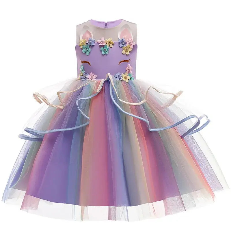 Unicorn Tutu Costume Pastel Rainbow Princess Kids