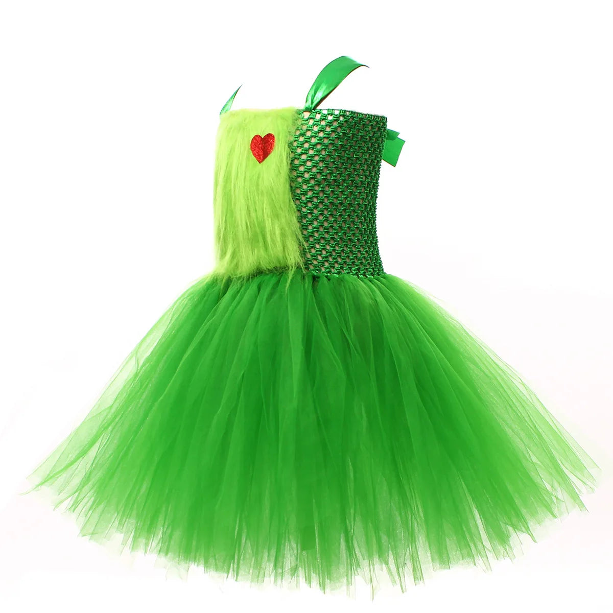 Green Furry Monster Grinch Costume Kids