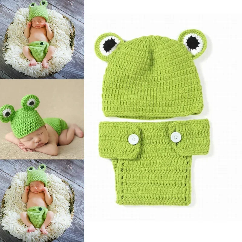 Newborn Costume Crochet Kids Infant Animals Dino Ogre Bunny Lion Bee Snail Fox