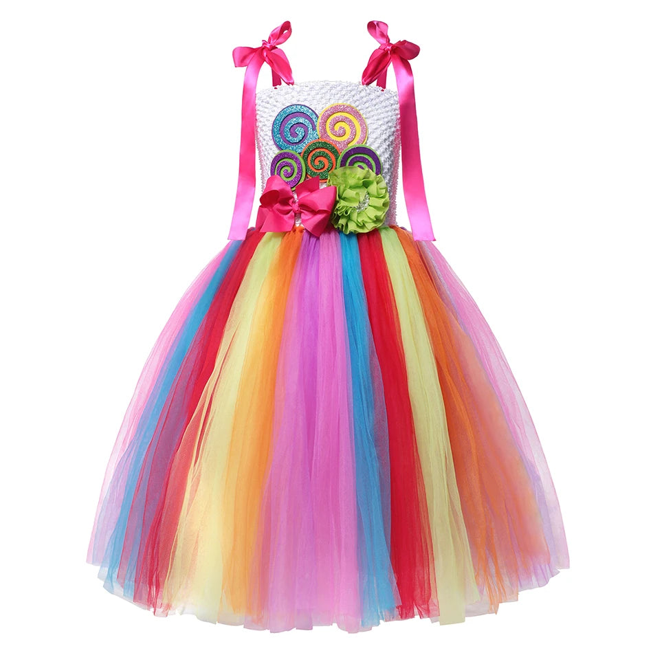 Princess Candy Dress CandyLand lollipop Costume Kids Tutu