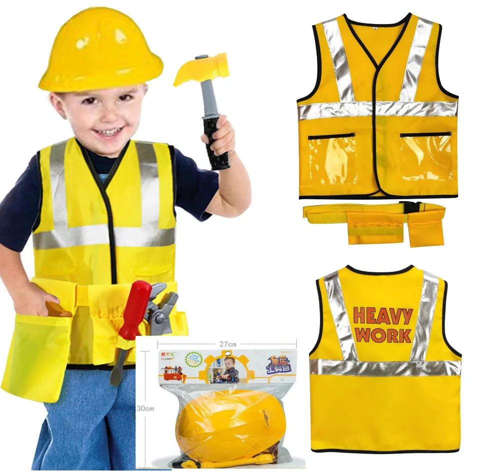 Firefighter Construction Worker Costume Kids